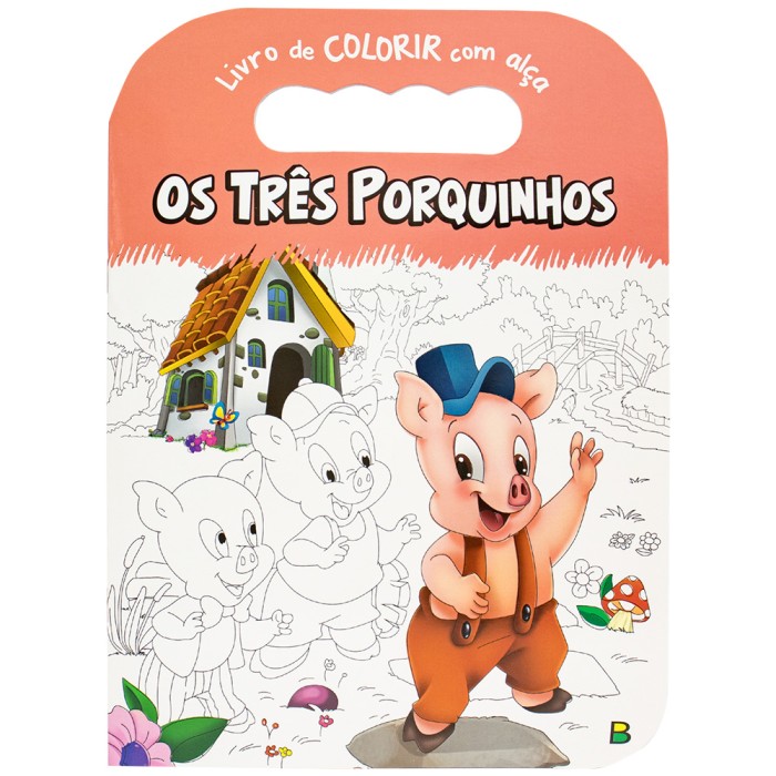 Livro de Colorir Com Alca: Os Tres Porquinhos