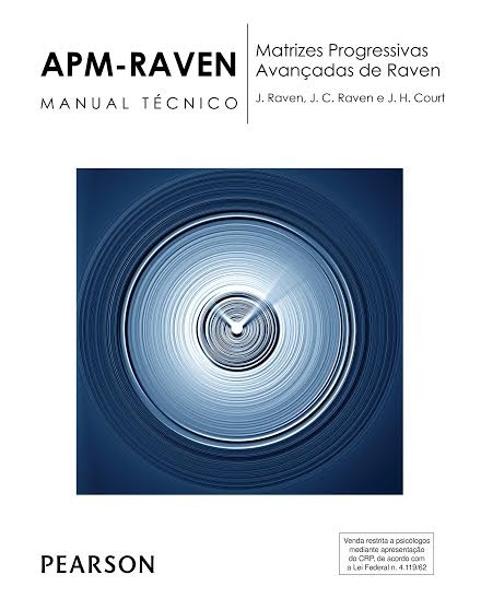 RAVEN Adulto - KIT REPOSIÇÃO -  Matrizes Progressivas Avançadas de Raven - APM-RAVEN