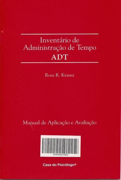ADT - Caderno de Registro De Respostas - Inventario De Administração  De Tempo