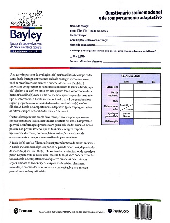 Bayley III - Questionário Socioemocional e de Comportamento Adaptativo - Unidade