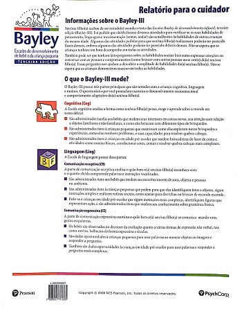 Bayley III - Relatório Para o Cuidador - Folha Unitária