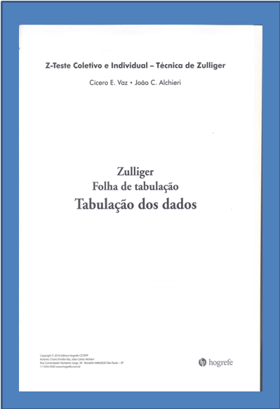 Zulliger - Folha De Tabulação - Tabulação Dos Dados - 25 Folhas