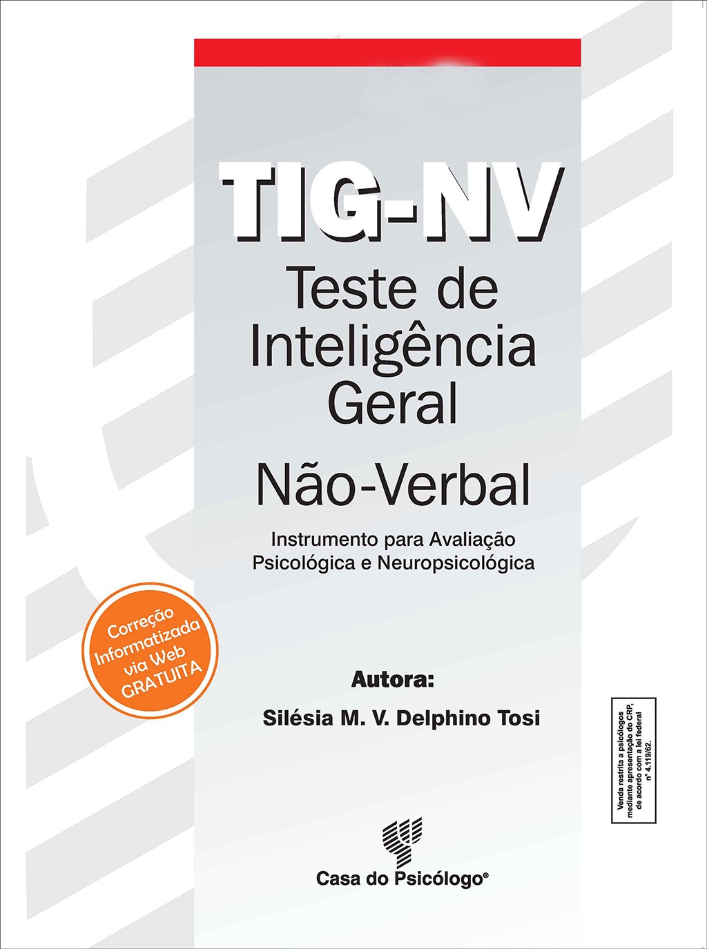 Tig - Nv - Kit - Teste De Inteligência Geral Não Verbal