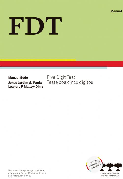 FDT - Kit Completo - Teste Dos 5 Dígitos