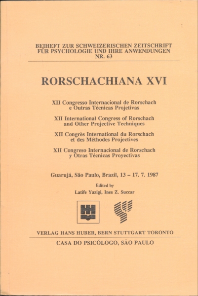 RORSCHACHIANA XVI